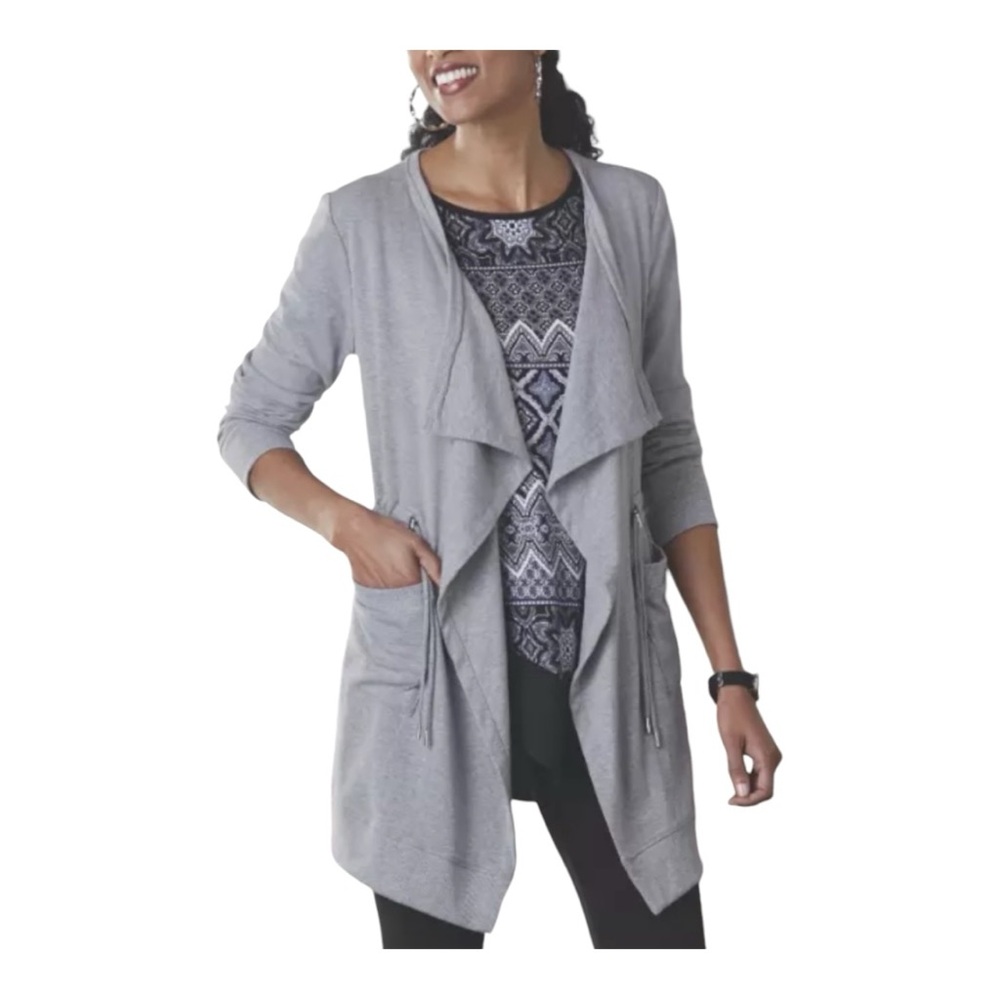 Midnight Velvet Catalog Cardigan Casual T-shirt Sweatshirt Thigh Duster Shacket - Picture 1 of 14